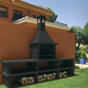 BARBACOA RUSTICA PIRINEOS 43003 GRIS