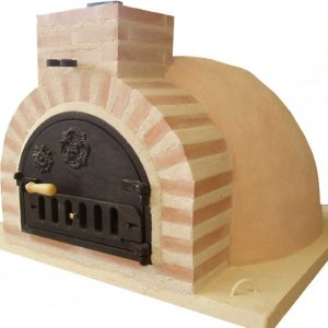 Horno de leña montado color beis