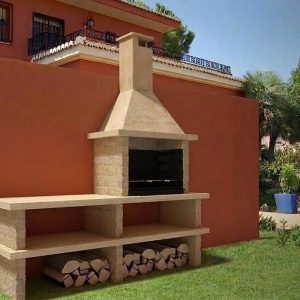 barbacoa pirineos 02 con campana de obra Beige