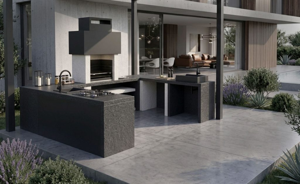 Barbacoa de diseño con fregadero de diseño Barbacoa de diseño con fregadero de diseño